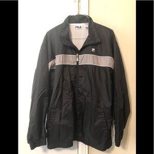 Fila black windbreaker zip front xl